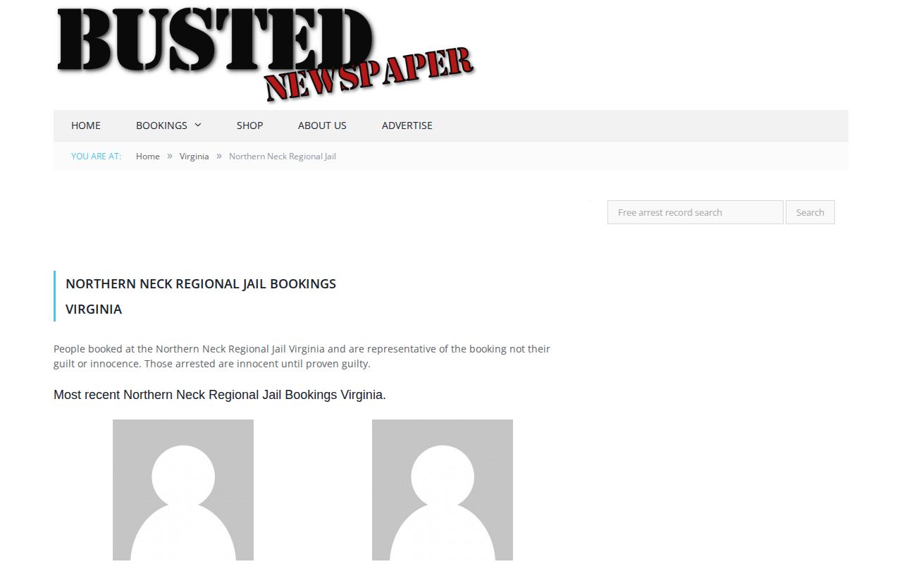 Lancaster County unofficial regional mugshot coverage at a Northern Neck Regional Jail category page